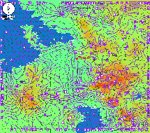 Urban scale simulations - windspeed at height, 75m